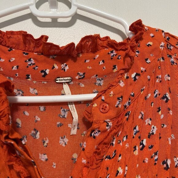 Free People Rare Feeling Maxi Dress in Orange Pop Combo Size Small - Picture 7 of 13